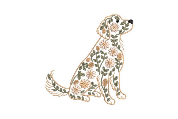 Floral Golden Retriever Dog Embroidery Review