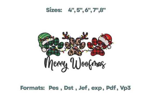 Merry Woofmas Dog Paw Prints Embroidery Review