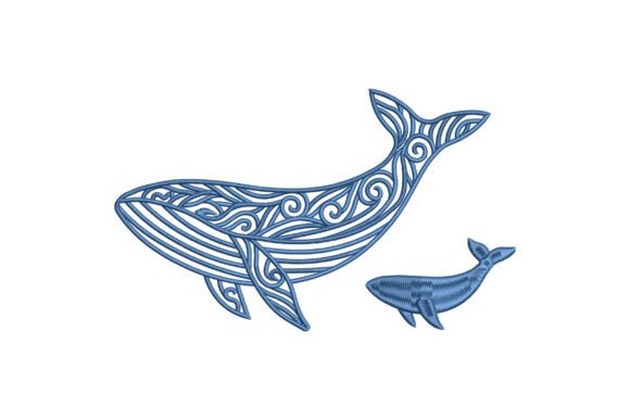Mother and Baby Blue Whale Embroidery Review