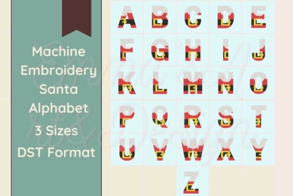 Santa Machine Embroidery Alphabet - DST