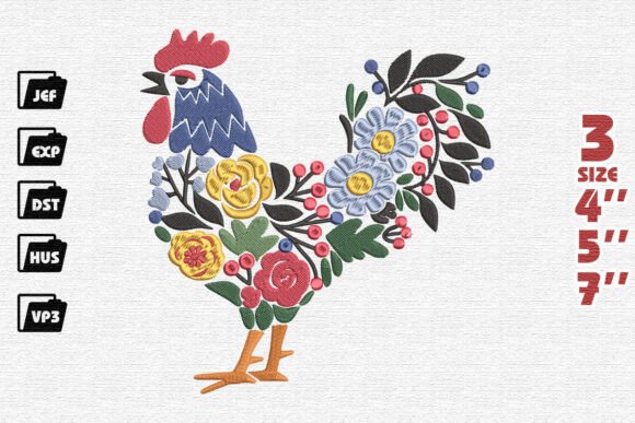 Whimsical Rooster Embroidery Design Review